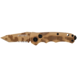 Schrade Mini Push Button Lock Folding Knife Partially Serrated T