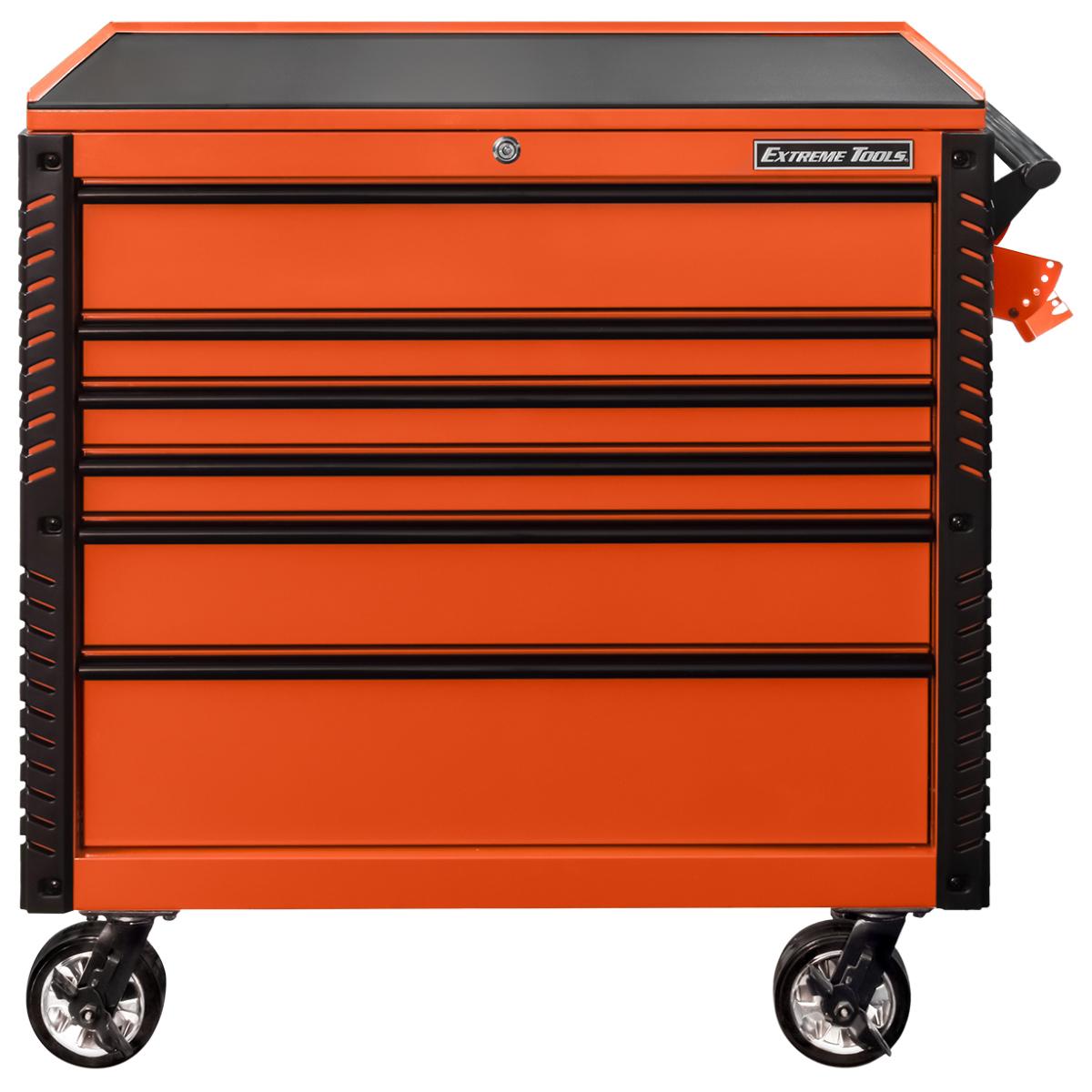 41" 6DR TOOLCART W/BUMPERS ORANGE W/BLACK DR PULLS