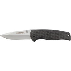Schrade Liner Lock Folding Knife Drop Point Blade Carbon Fiber H