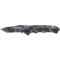Schrade Mini Push Button Lock Folding Knife Partially Serrated T