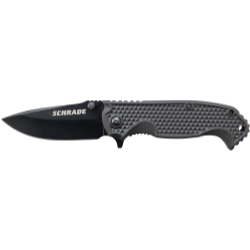 Schrade Liner Lock Folding Knife Drop Point Blade ABS & TPR Hand