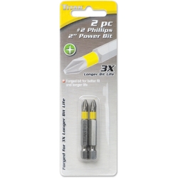 2 pc #2 Phillips 2 Inch Power Bits