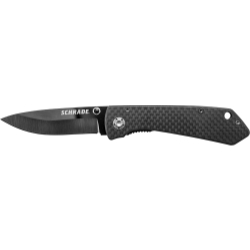 Schrade Ceramic Liner Lock Folding Knife Drop Point Blade Carbon