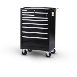 27 X 9 DRAWER MOBILE CABINET, BLACK