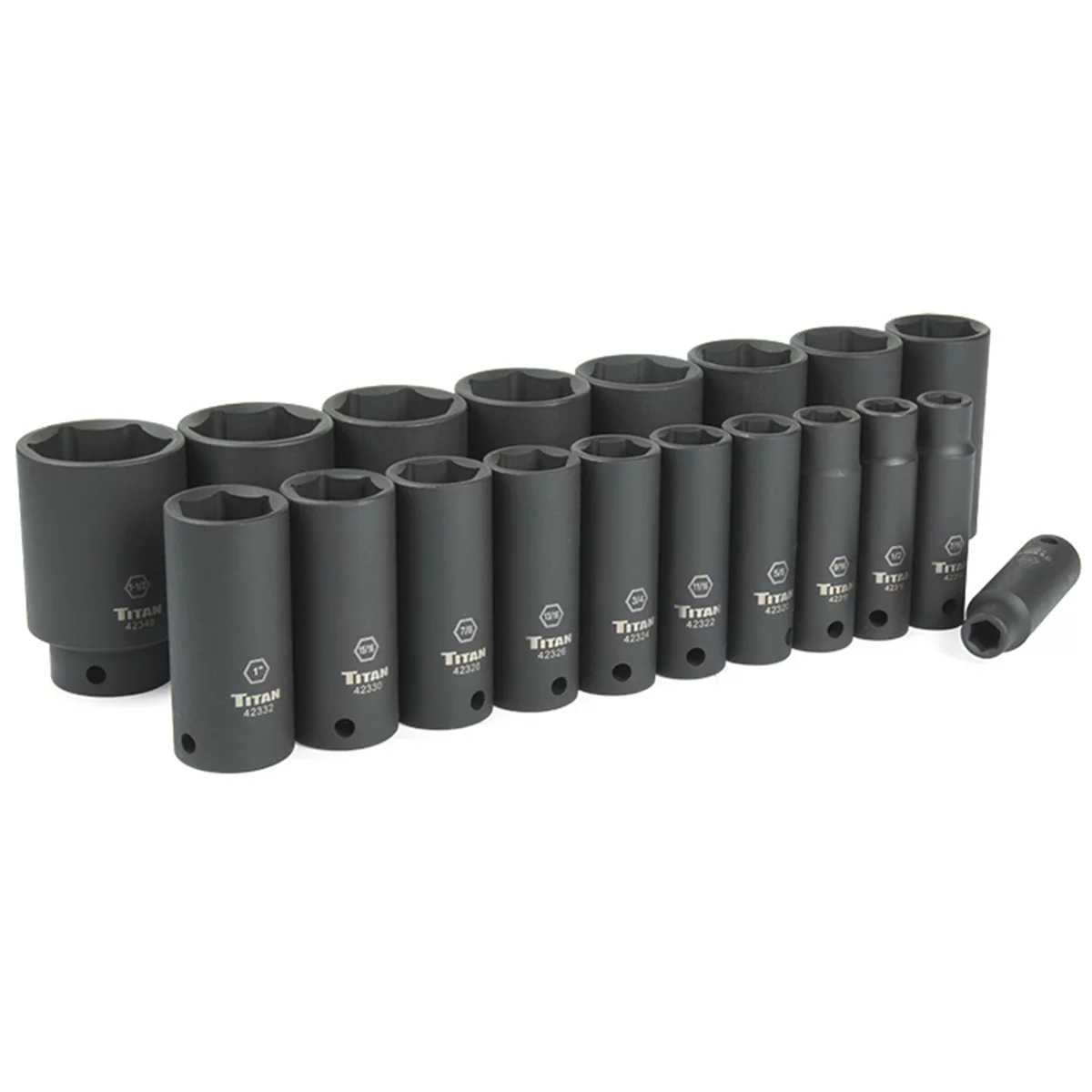 19PC 1/2 IN. DR SAE DEEP IMP SKT SET