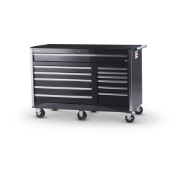 56 IN 12-DRAWER ROLLER CABINET, BLACK