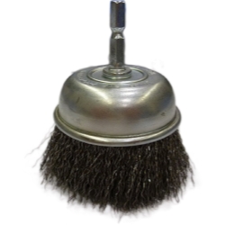 3IN CRIMPED WIRE CUP BRUSH, 020, 1/4IN SHANK