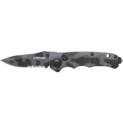 Schrade Mini Push Button Lock Folding Knife Partially Serrated D