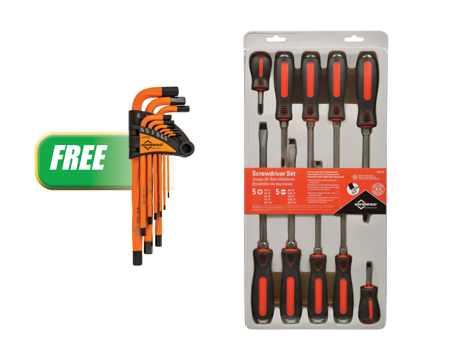 10PC SCREWDRIVER SET W/FRE