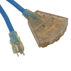 100' Cord Triple-Tap 12/3 Lighted Ends