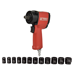 1/2 Mini Air Impact Wrench & 12 Pc Std Socket Set