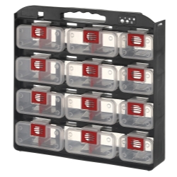 Storage Case 1- Sided 12 bins with Carry Strap