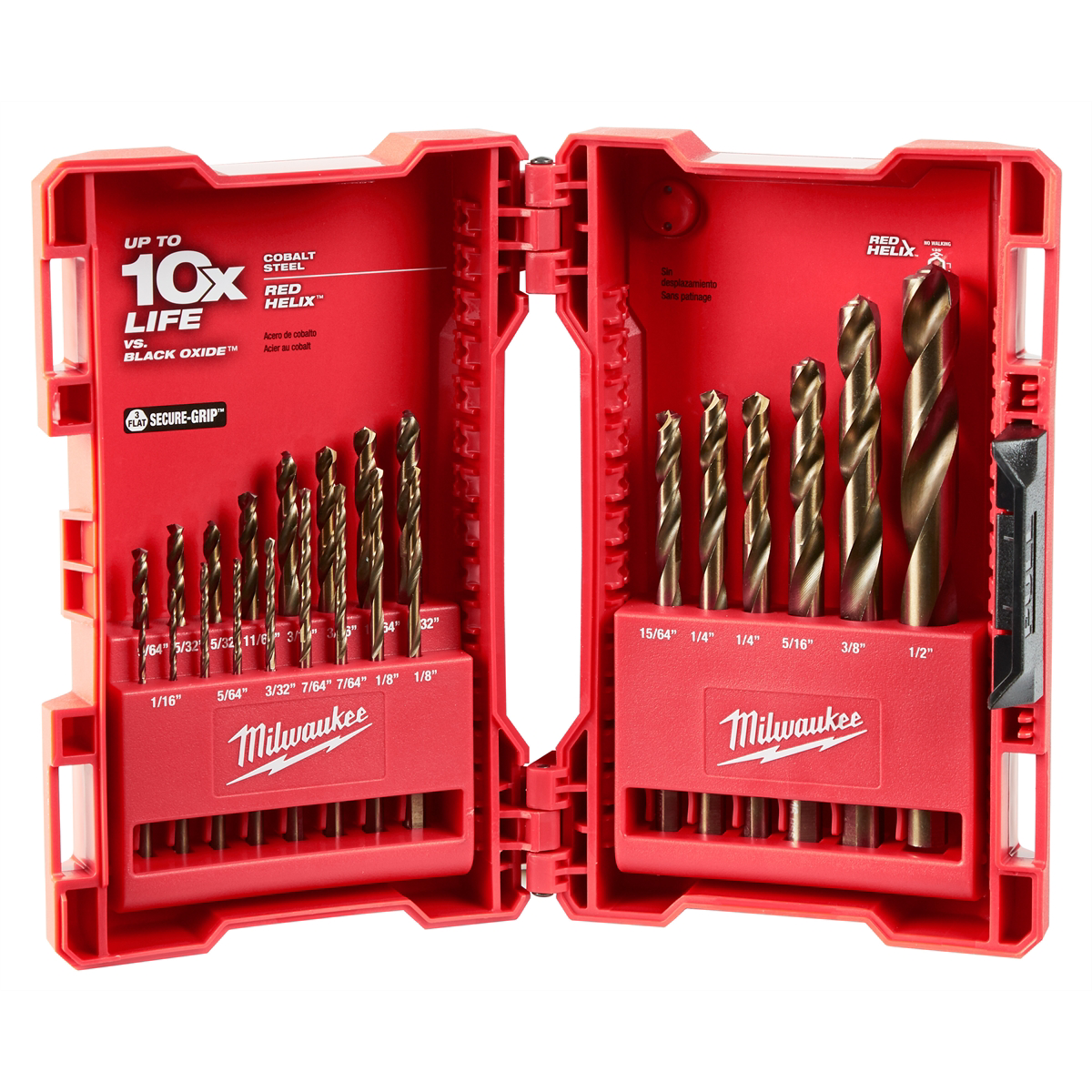 23 Pc RED HELIX Cobalt Drill Bit Set