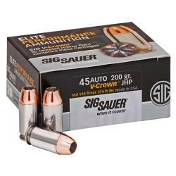 AMMO, 45ACP, 200GR, ELITE V-CROWN, JHP, BOX/20