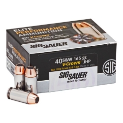 AMMO, 40SW, 165GR, ELITE V-CROWN, JHP, BOX/20