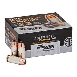 AMMO, 40SW, 180GR, ELITE V-CROWN, JHP, BOX/20