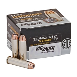 AMMO, 357MAG, 125GR, ELITE V-CROWN, JHP, BOX/20
