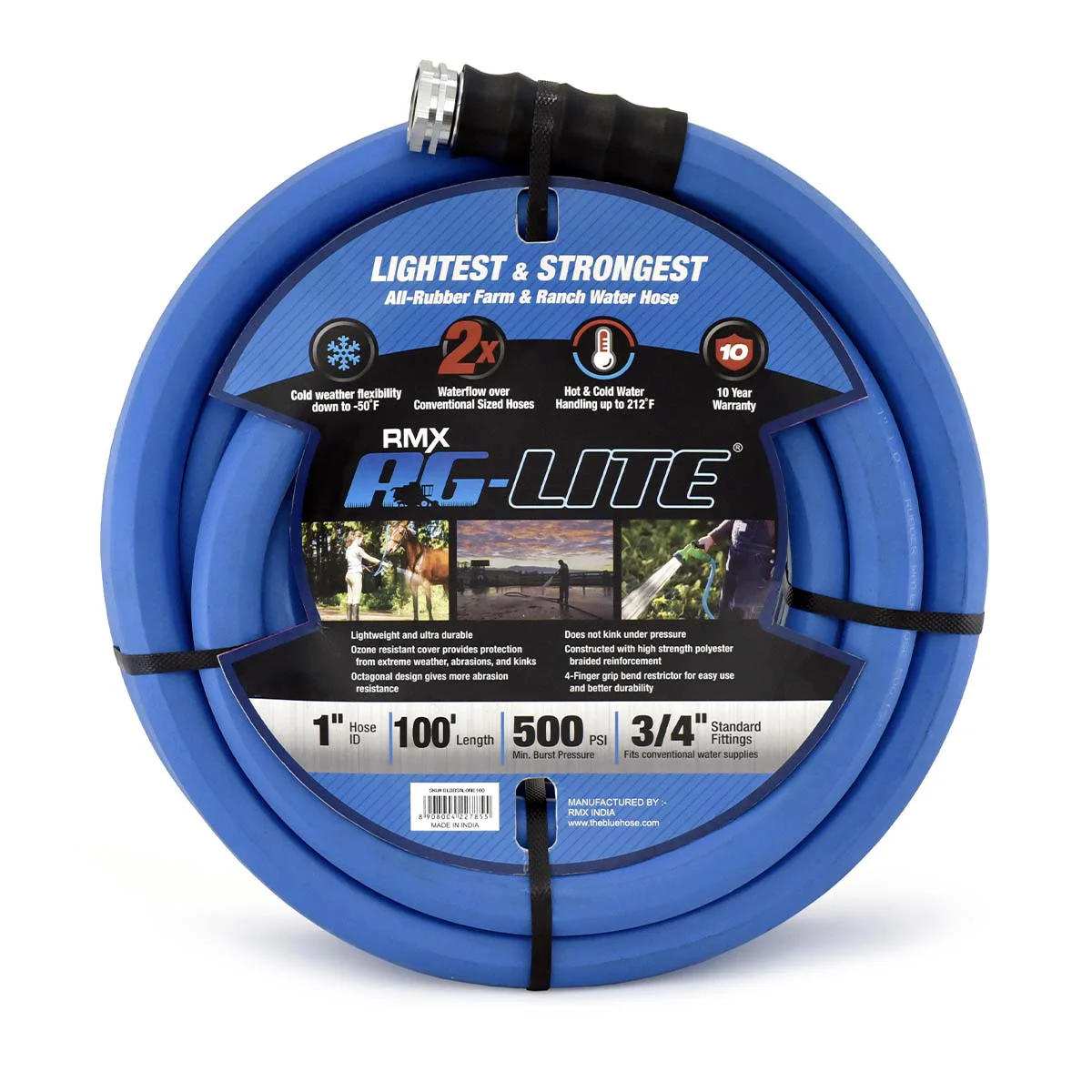 (image for) AG-Lite Rubber Water Rubber Garden Hose (1" x 100')