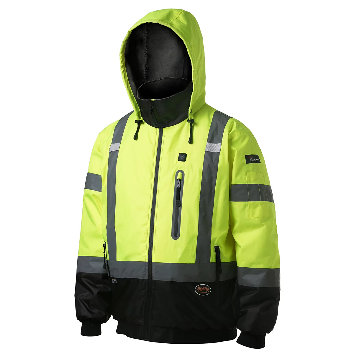 Pioneer Hi-Vis Heated Bomber Jacket Yellow 2XL Waterproof