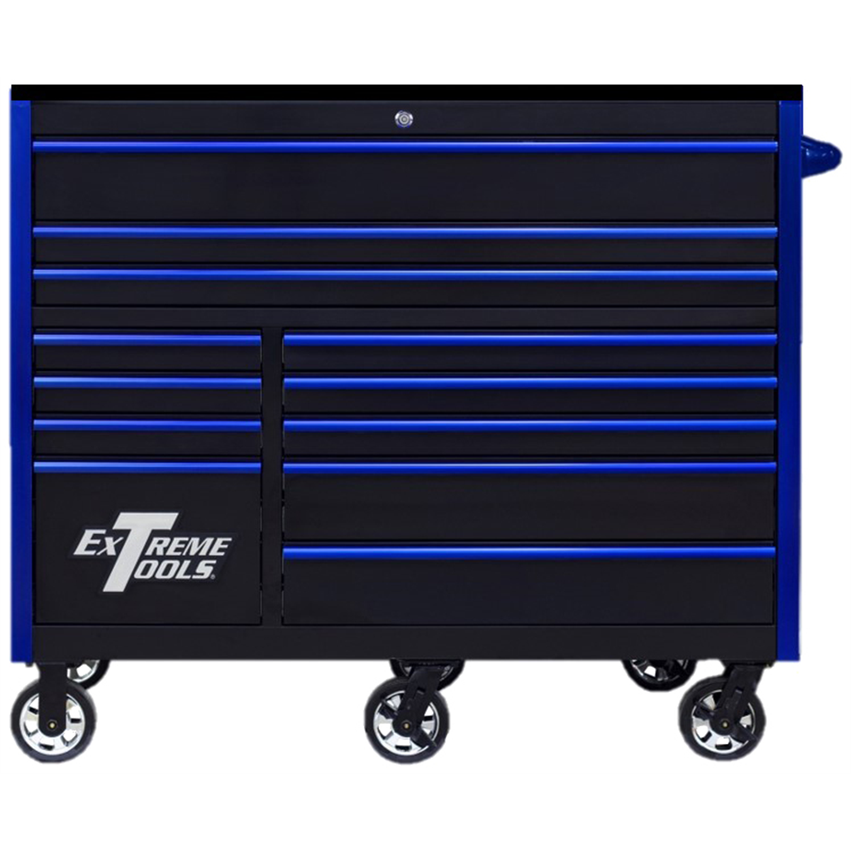 RX Series 55" 12 Drawer 25" Deep Roller cab blk bl