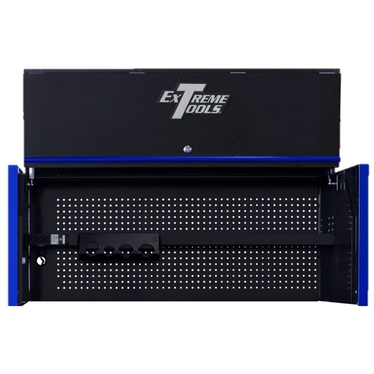 RX Series 55"W x 25" D Ext Power Hutch Black Blue
