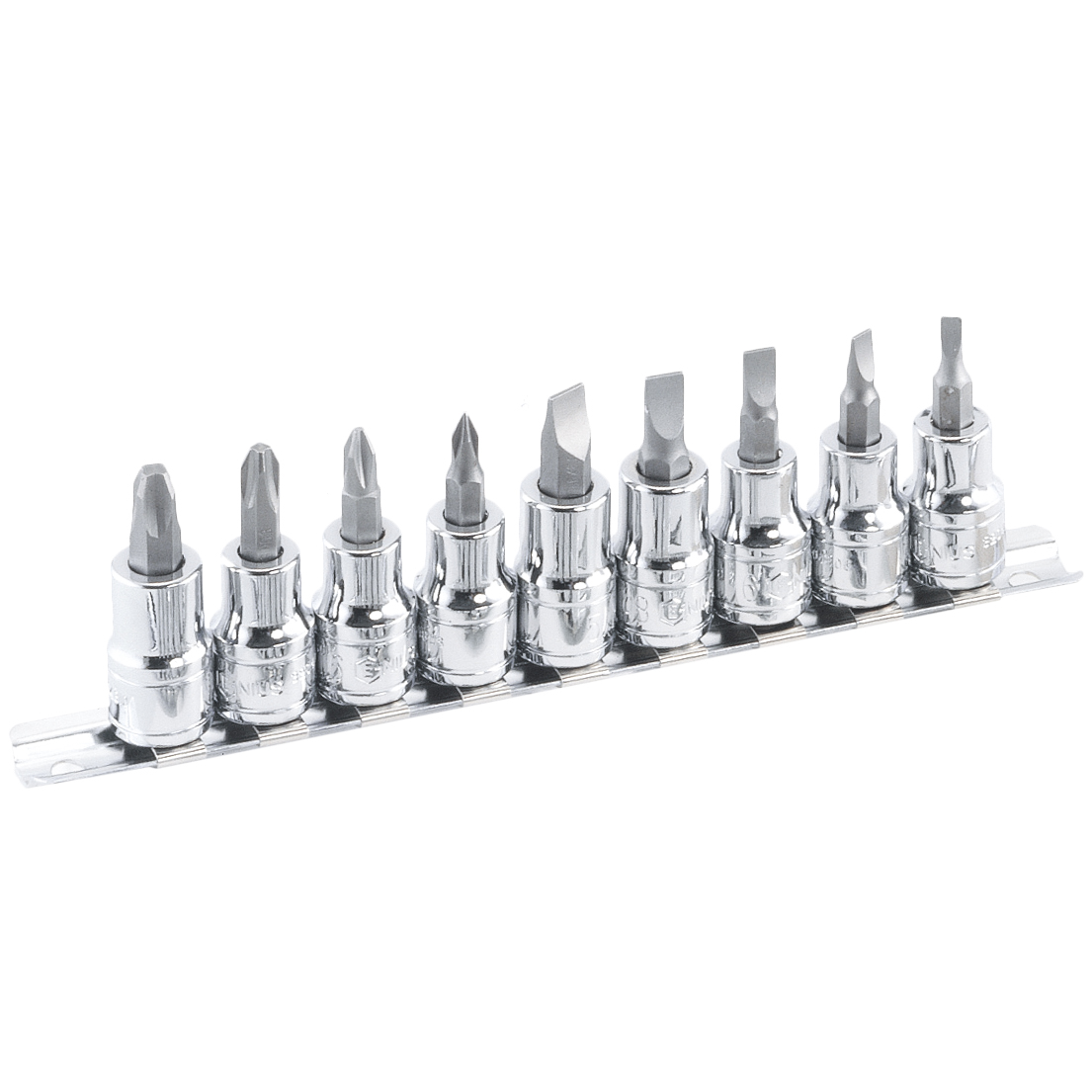 9PC 3/8" Dr. Slotted & Phillips Bit Socket Set