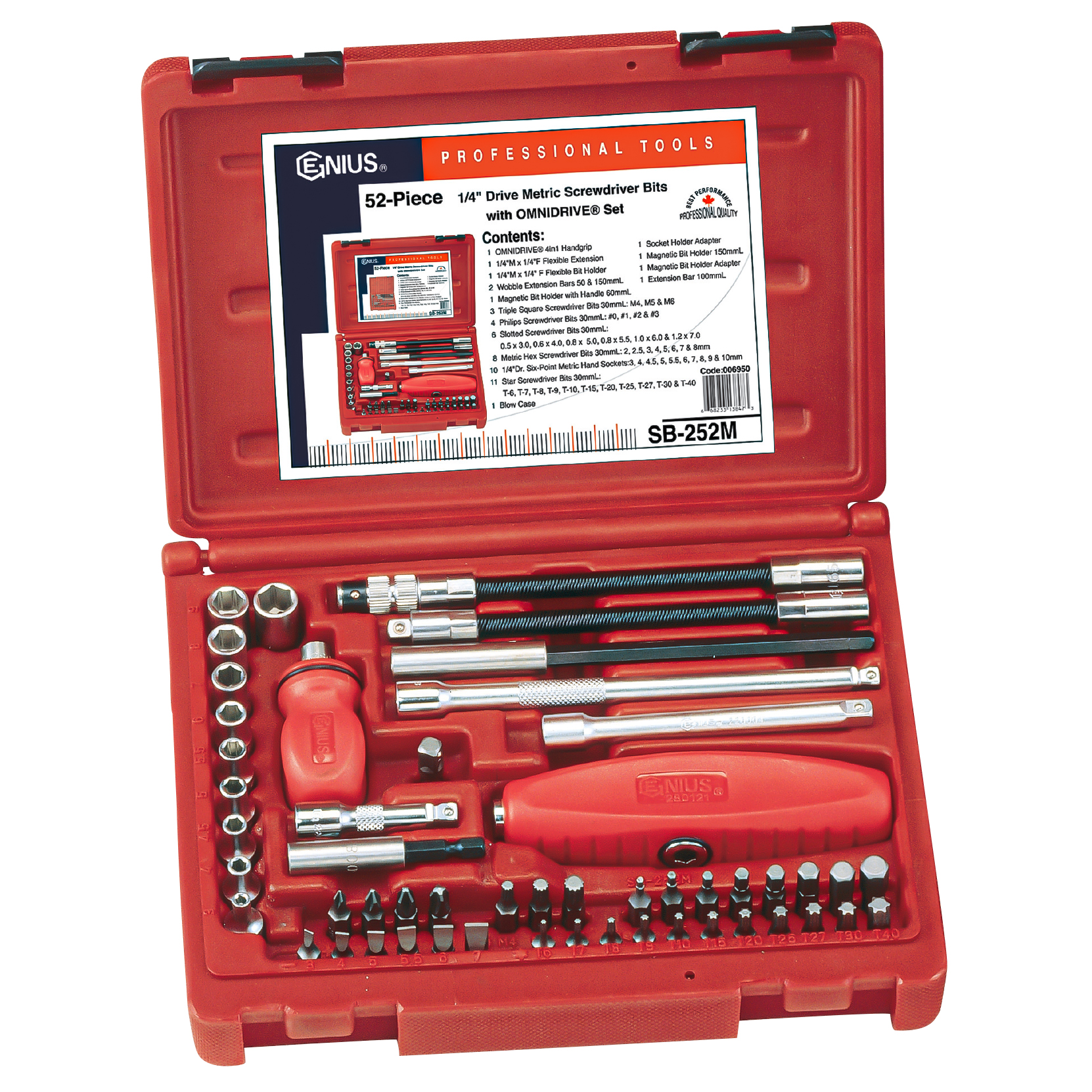 52PC Metric Screwdriver Bits With OMNIDRIVE Set