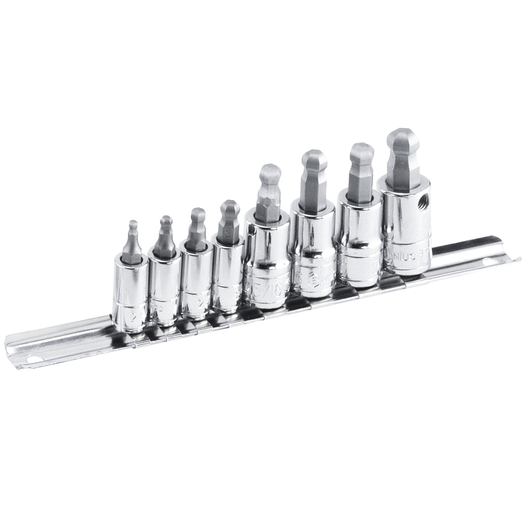 8PC 1/4 & 3/8" Dr. Metric Wobble Hex Bit Socket Se