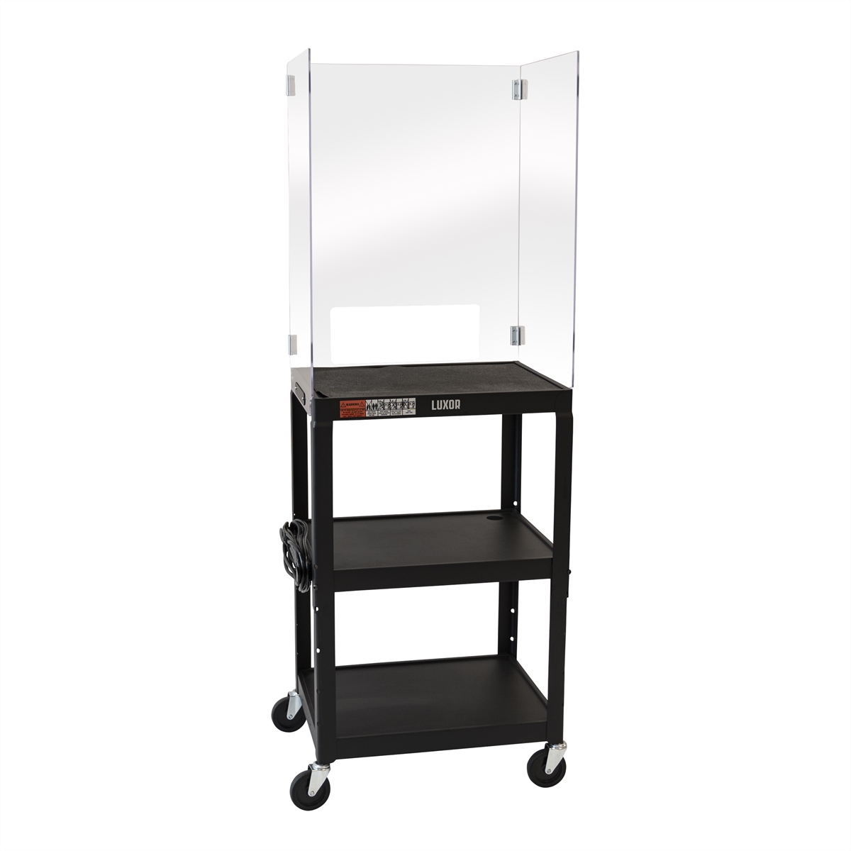 Adj-Hgt Steel Cart Battery-Powered Dev Charger
