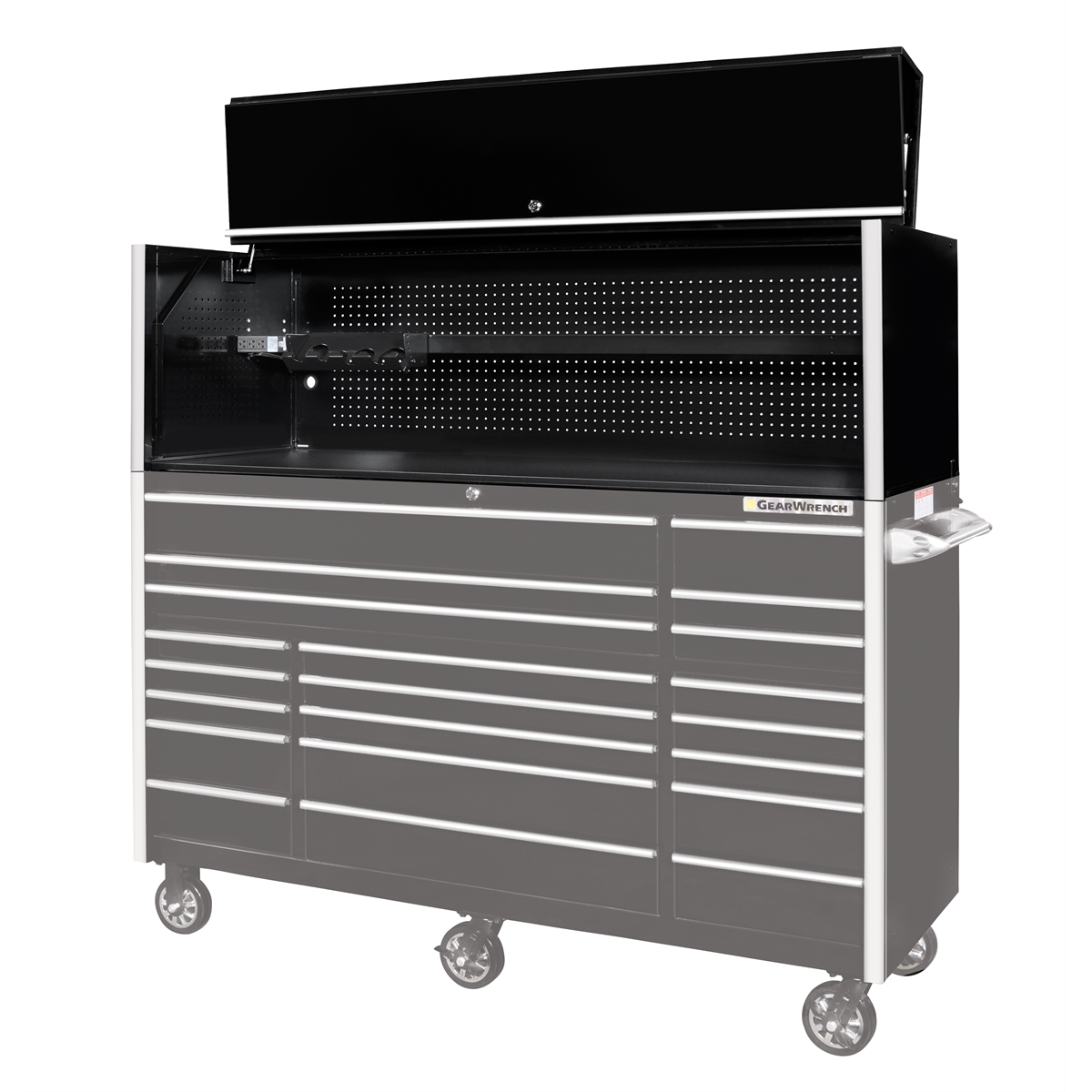 GearWrench 72" x 25" Pro Hutch, Black with Chrome