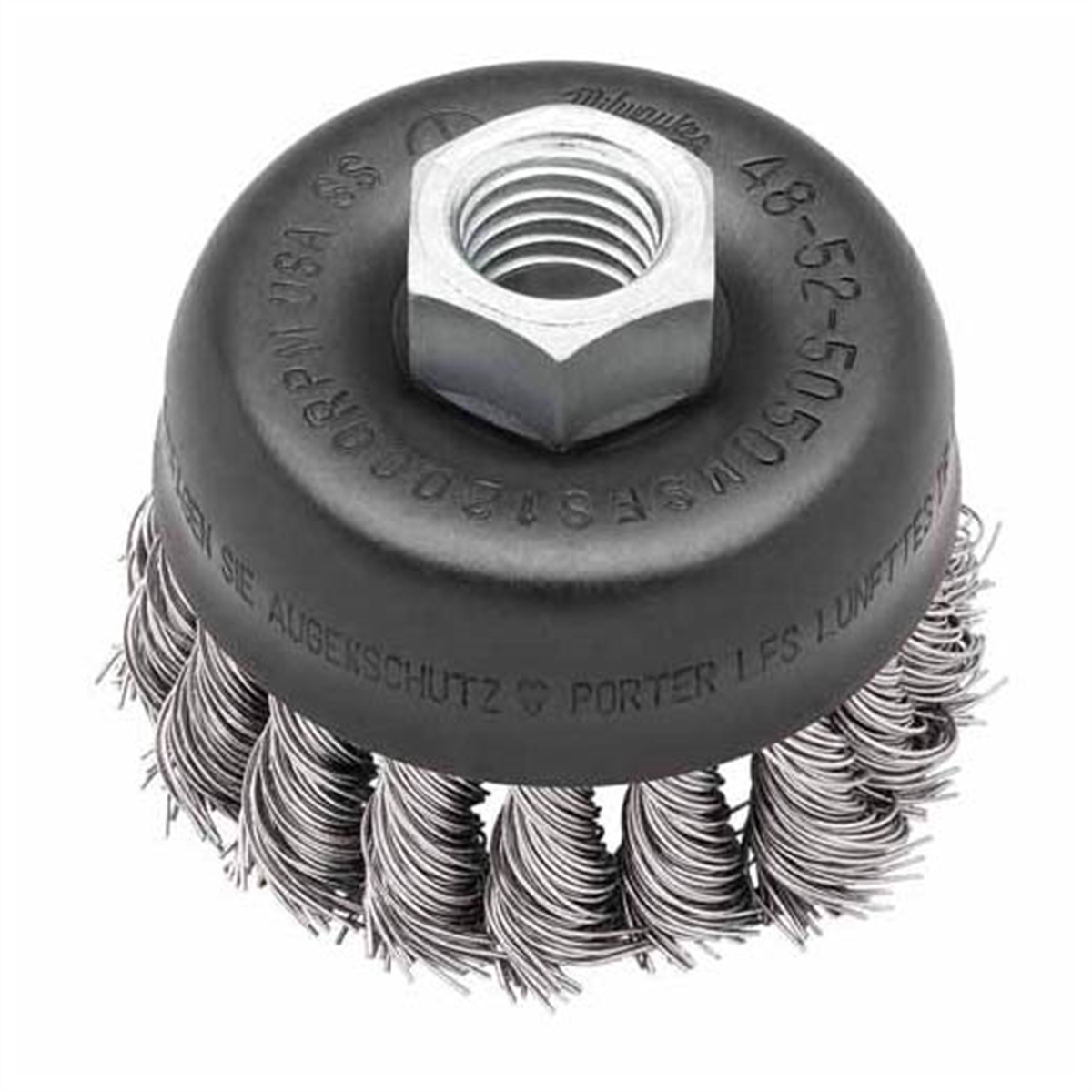 3\" WIRE CUP BRUSH, 12,000 RPM, STAINLESS STEEL