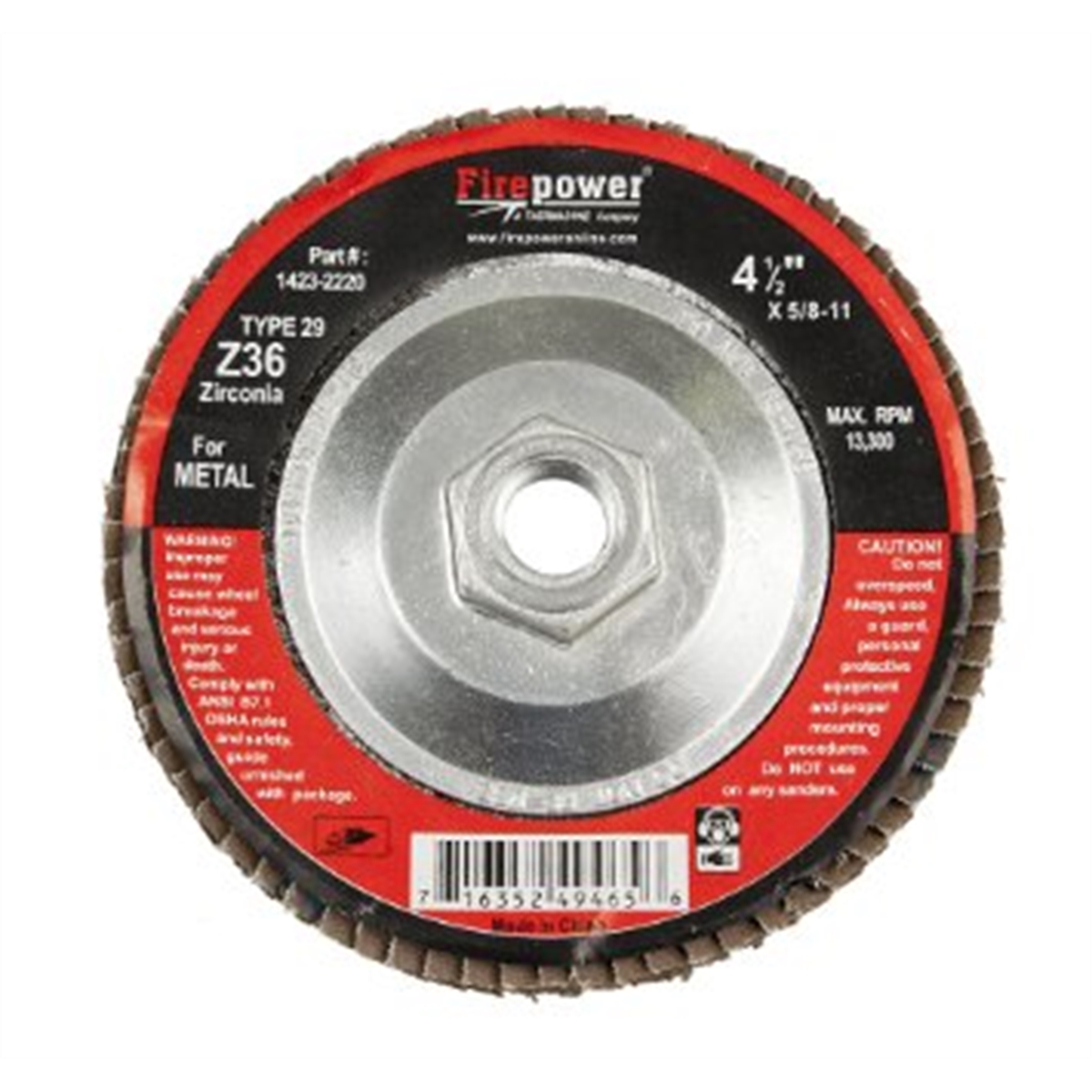 FLAP DISC 4-1/2 5/8-11 36GR