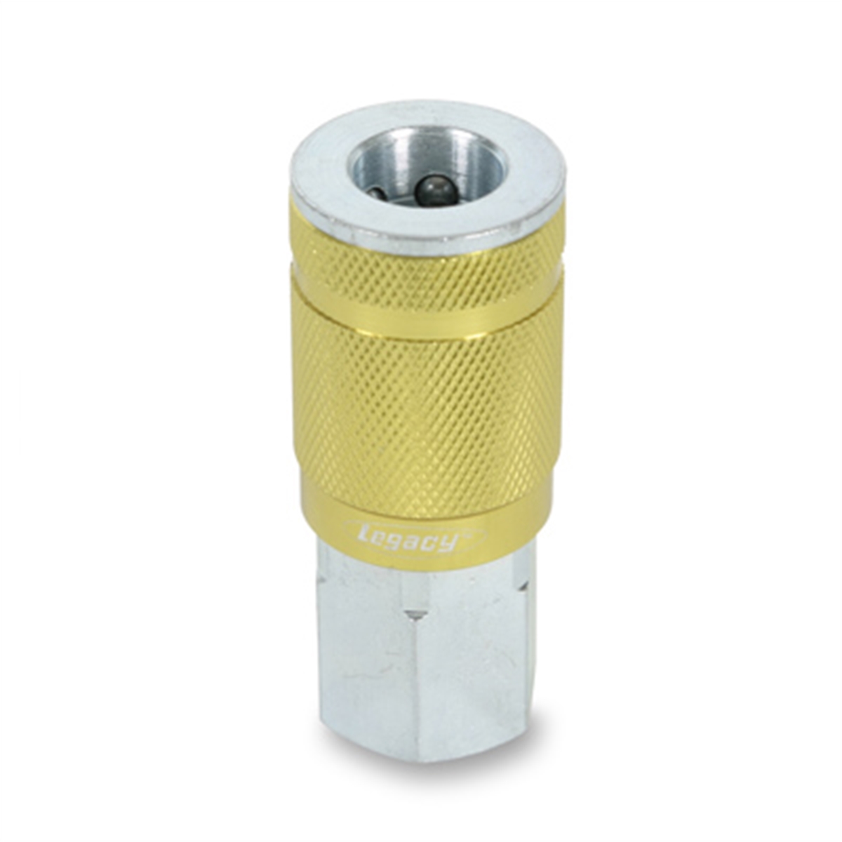J 3/8" gold coupler 3/8" FNPT