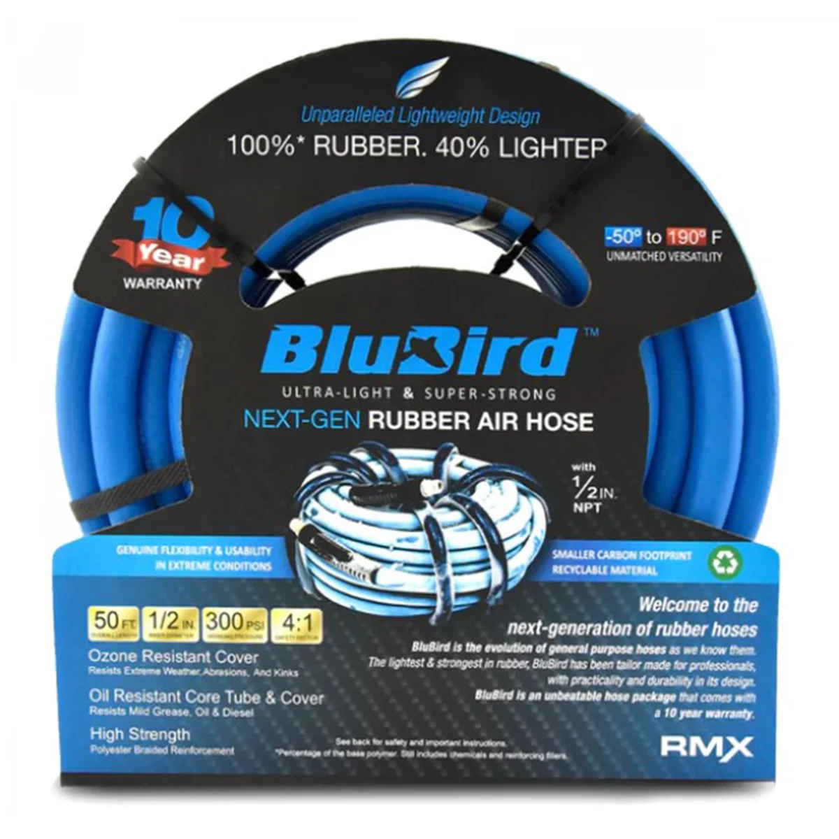 1/2" x 50' Rubber Air Hose