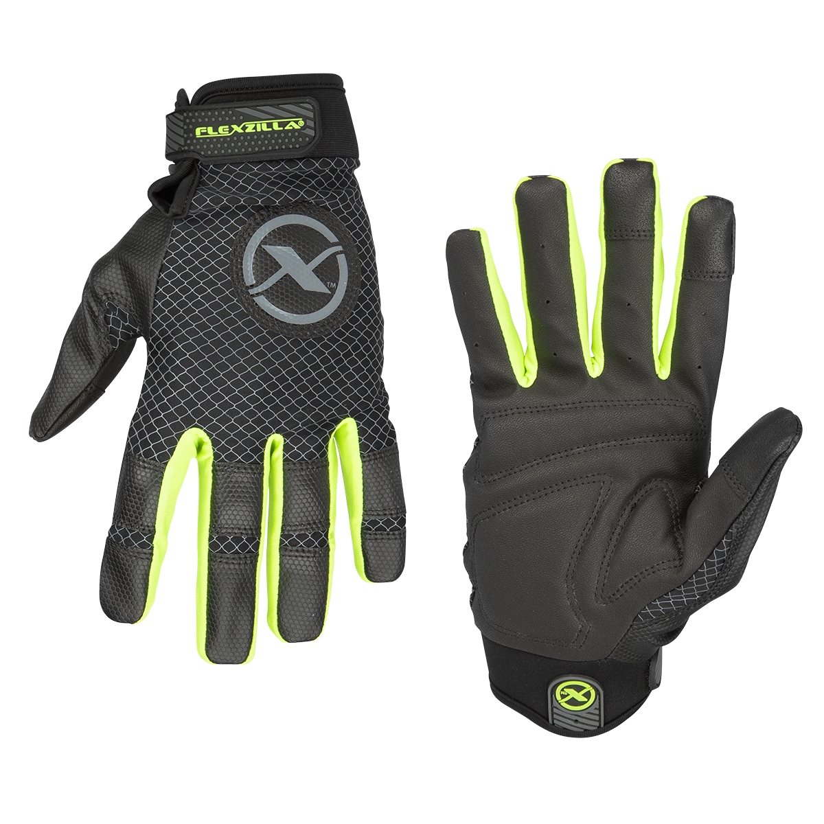 FlexFit Gloves Poly Palm Black/ZillaGreen XL