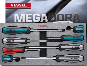 Vessel 8 Pc Megadora Impacta Assorted Screwdriver Set