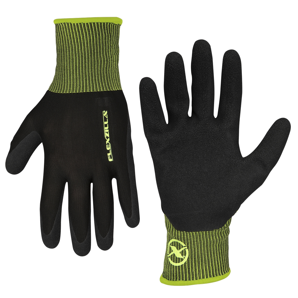 Foam Latex Dip Gloves Black XL