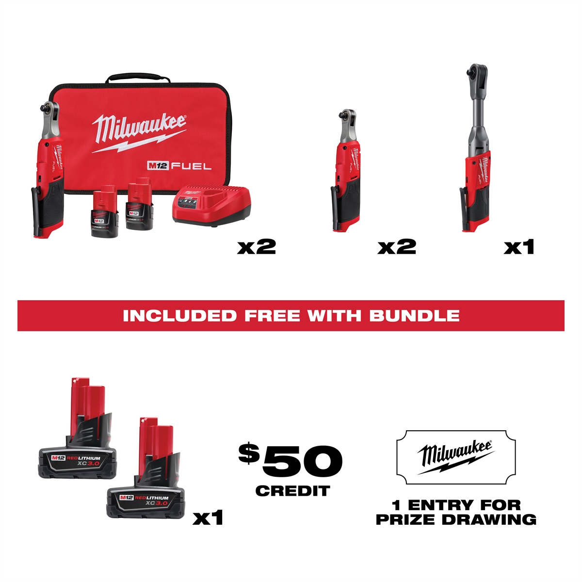 2021 TDE M12 3/8" Ratchet Bundle