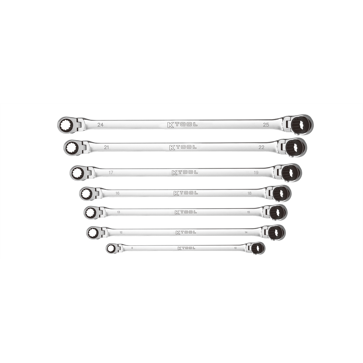 7 PC METRIC DOUBLE BOX UNIV SPLINE 90 TOOTH REV RA...