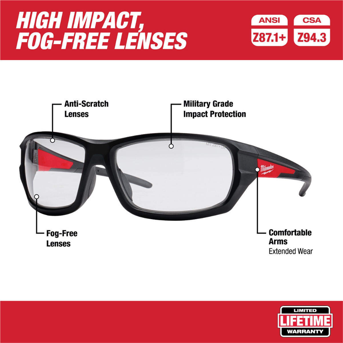 Clear Hi Performance Safety Glasses
