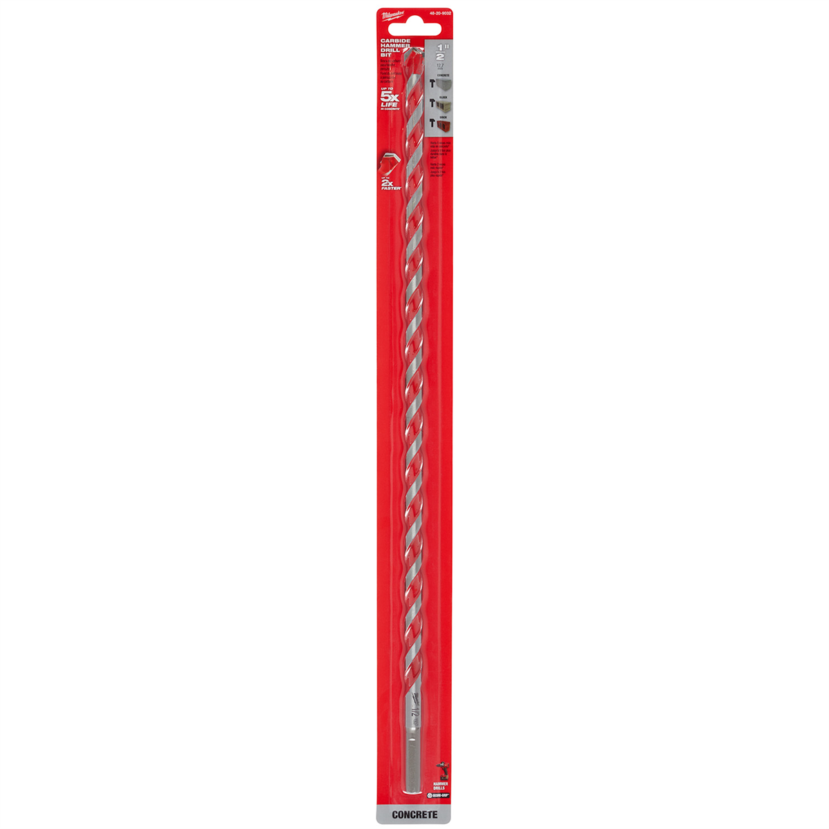 Milwaukee SHOCKWAVE 1/2" x 16" x 18" Carbide Hammer Drill Bit