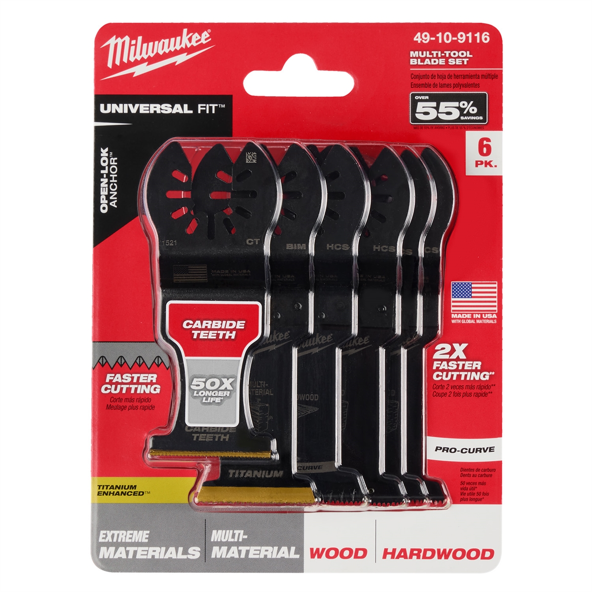 Milwaukee OPEN-LOK 6PC Oscillating Blade Assortmen