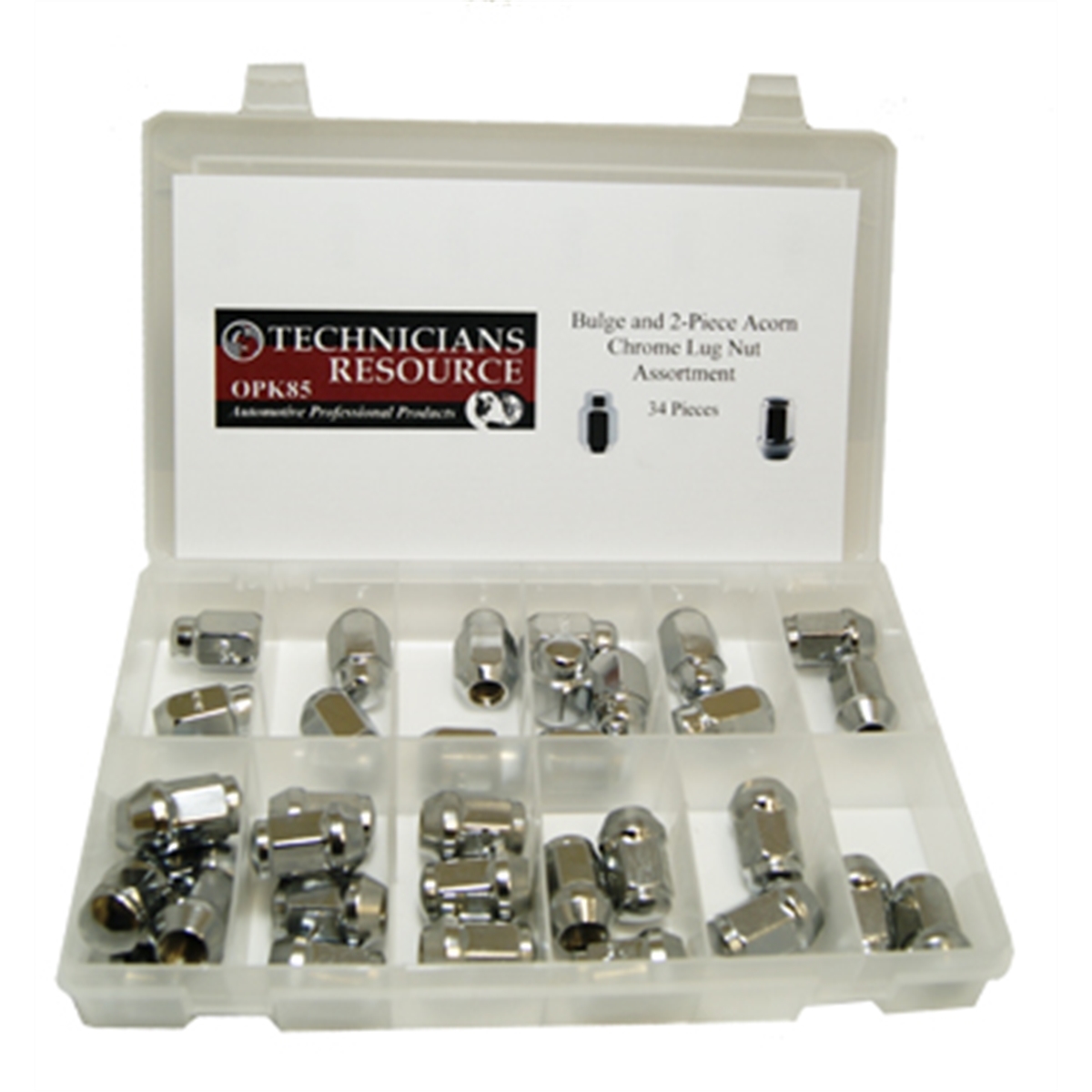 BULGE & 2-PIECE ACORN CHROME LUG NUT ASSORTMENT (3