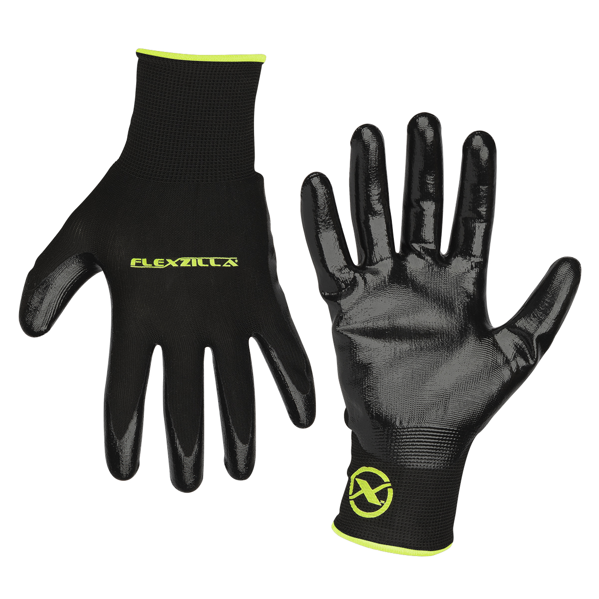 Flexzilla?(R) Nitrile Dip Gloves, Black, XL
