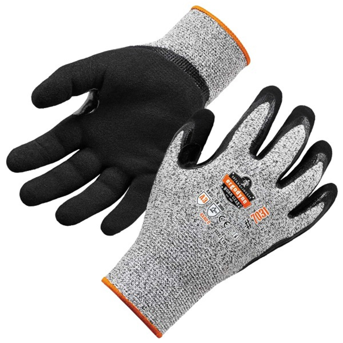 7031 L Gray Nitrile-Coated Cut-Resis Gloves A3 Level