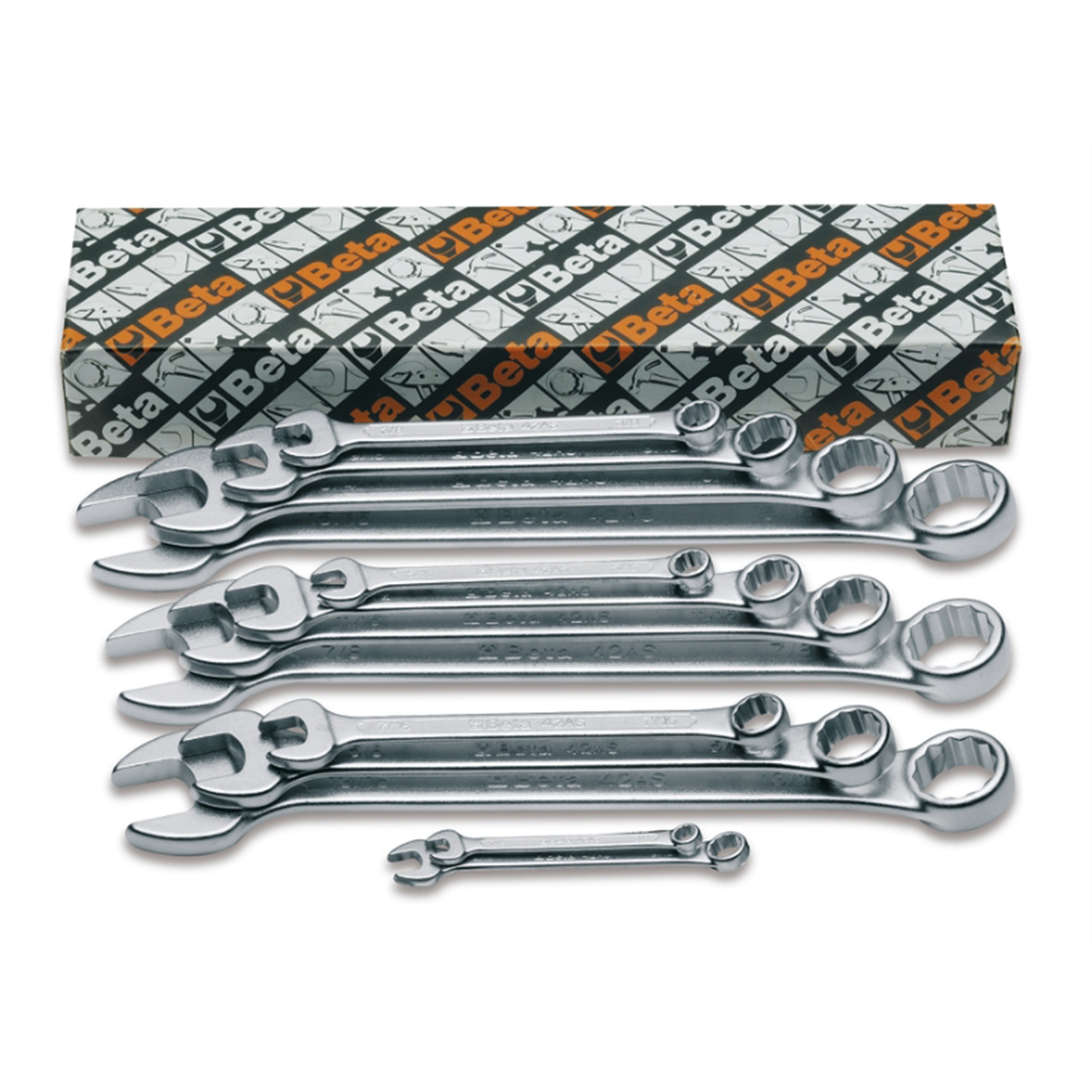 Beta Tools | 000420163 | 42AS/13-13 Combination Wrenches Set in Storage Box