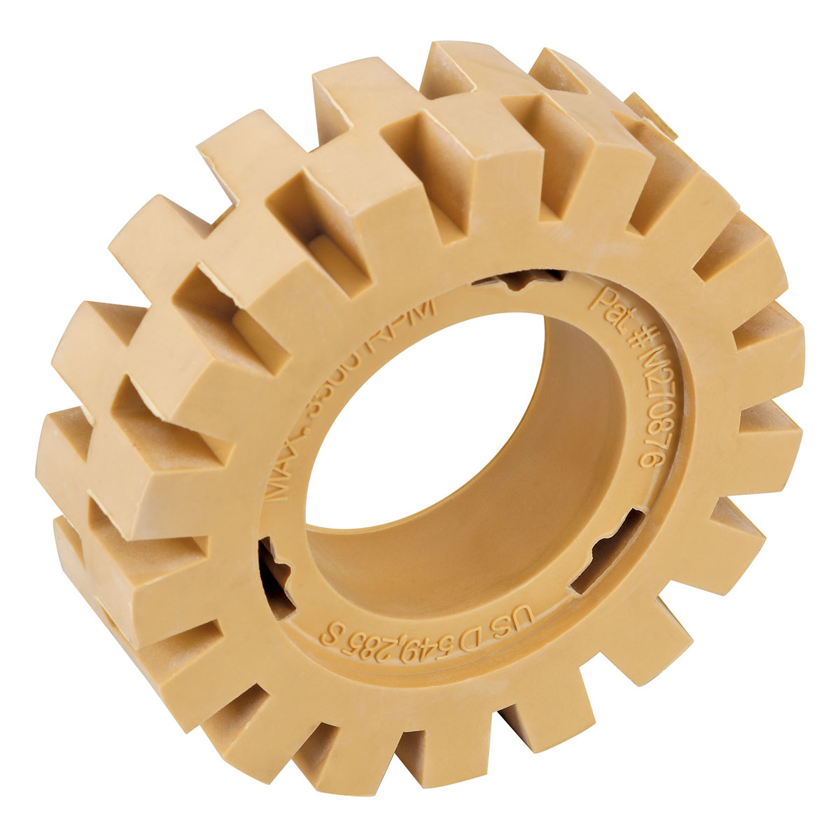 4\" (102 mm) Dia. x 11/4\" (32 mm) Wide Beige Rubber Eraser Wheel