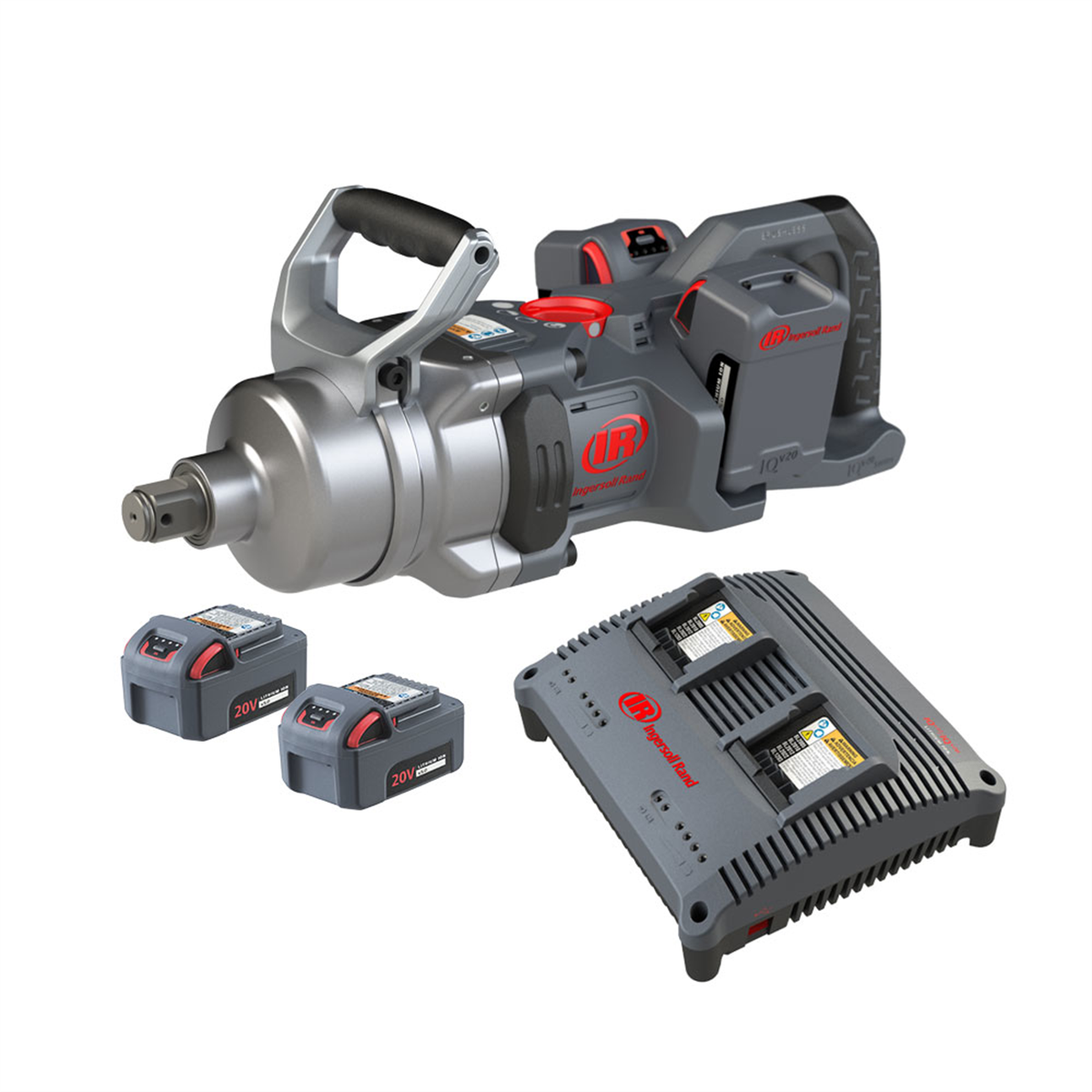 20V 1" D-Handle High Torque Impact Wrench w/Std anvil - 4-batter