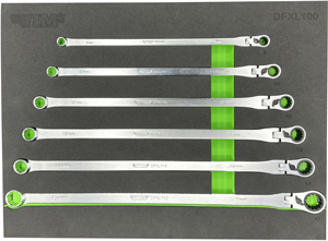 6 PC. DEEP SPLINE RATCHETING FLEX HEAD XL WRENCH SET