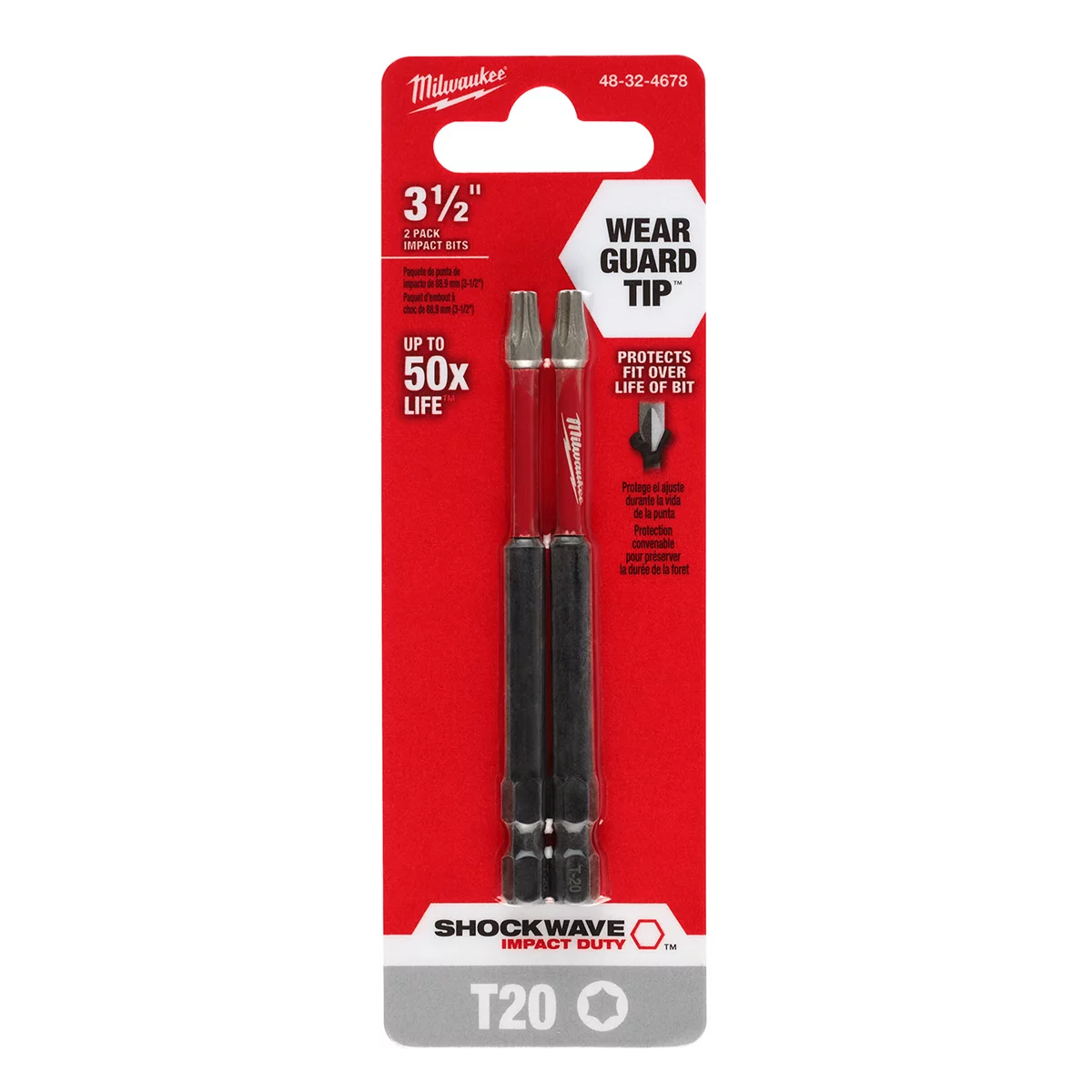 SHOCKWAVE Impact Dutyâ„¢ 3-1/2" T20 Bit 2PK